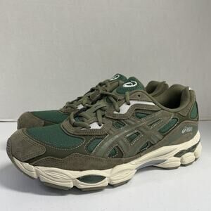ASICS Gel NYC Grove Olive Canvas 1203A739 300 Size 9.5 Mesh Green Runner Workout
